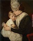 George Romney Canvas Paintings - Portrait of Mrs Anne Carwardine and her Eldest Son Thomas